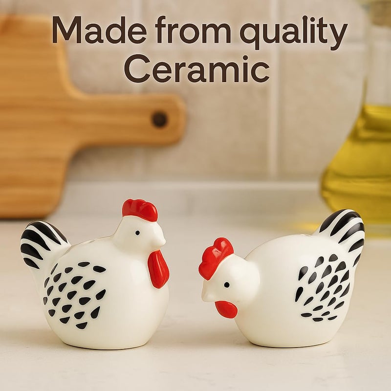The Bridge Collection Ceramic Farmhouse Salt & Pepper Shaker Set (Chickens) - Image 5